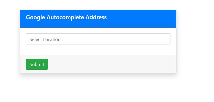 Google Autocomplete Address View