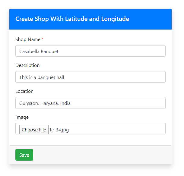 Create Shop Near By location