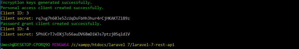 Laravel 7 - Install Passport Auth