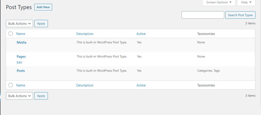 custom post types