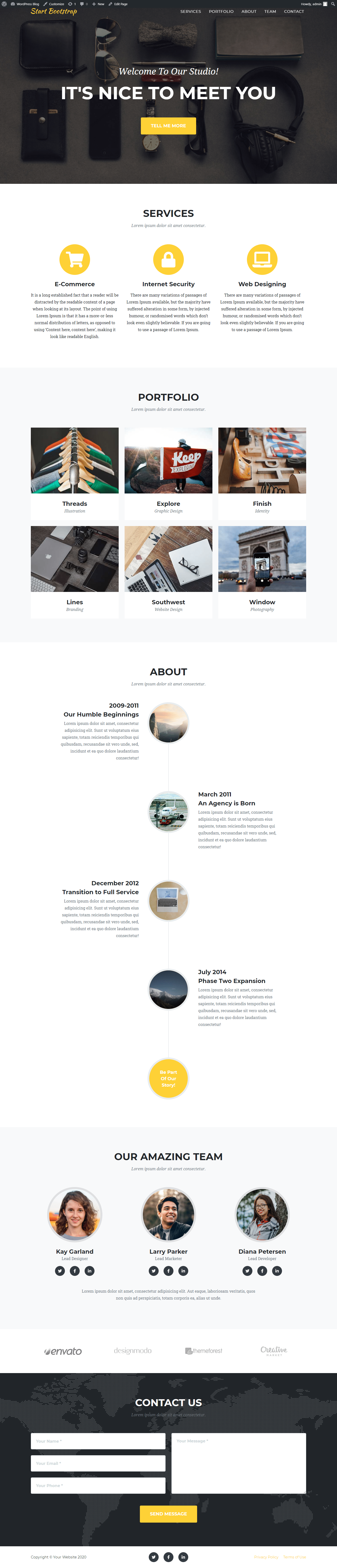 Homepage template