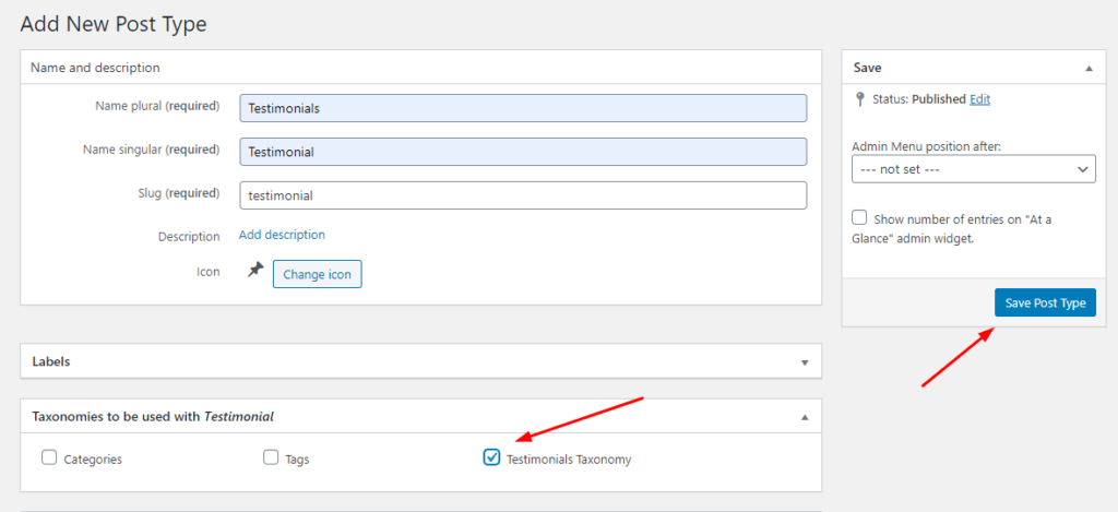 Create Post Types For Testimonial