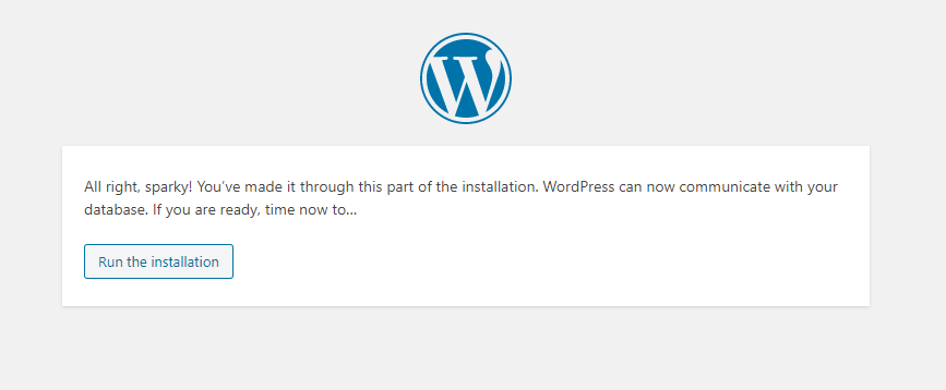 Ready to install WordPress