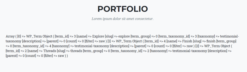 Taxonomy Terms Array