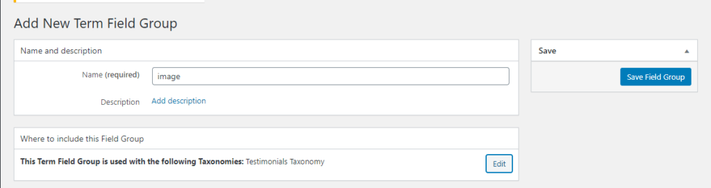 Add New Term Field