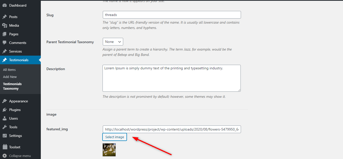 Add Image in Taxonomy Term