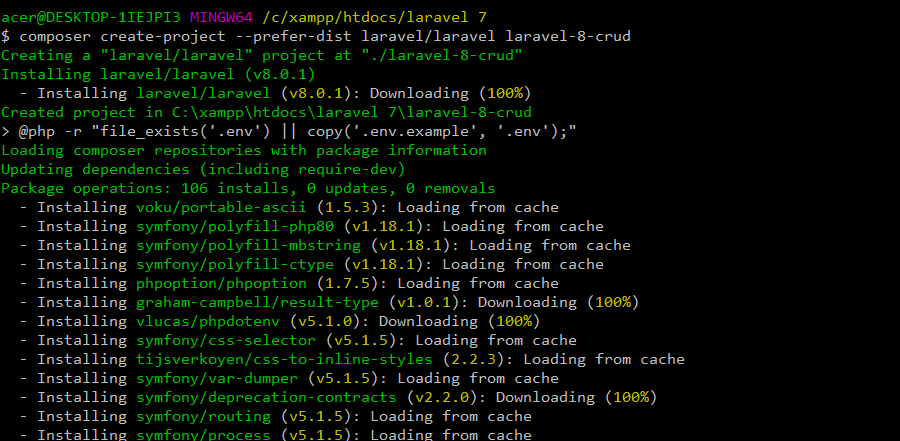 Create Project For Laravel 8 CRUD Application