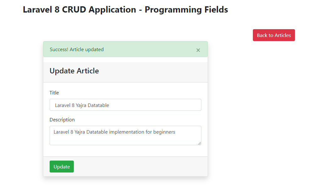 Laravel 8 CRUD Application Tutorial For Beginners - Programming Fields