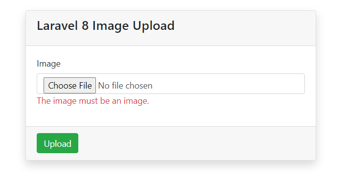 Image Validation Error message