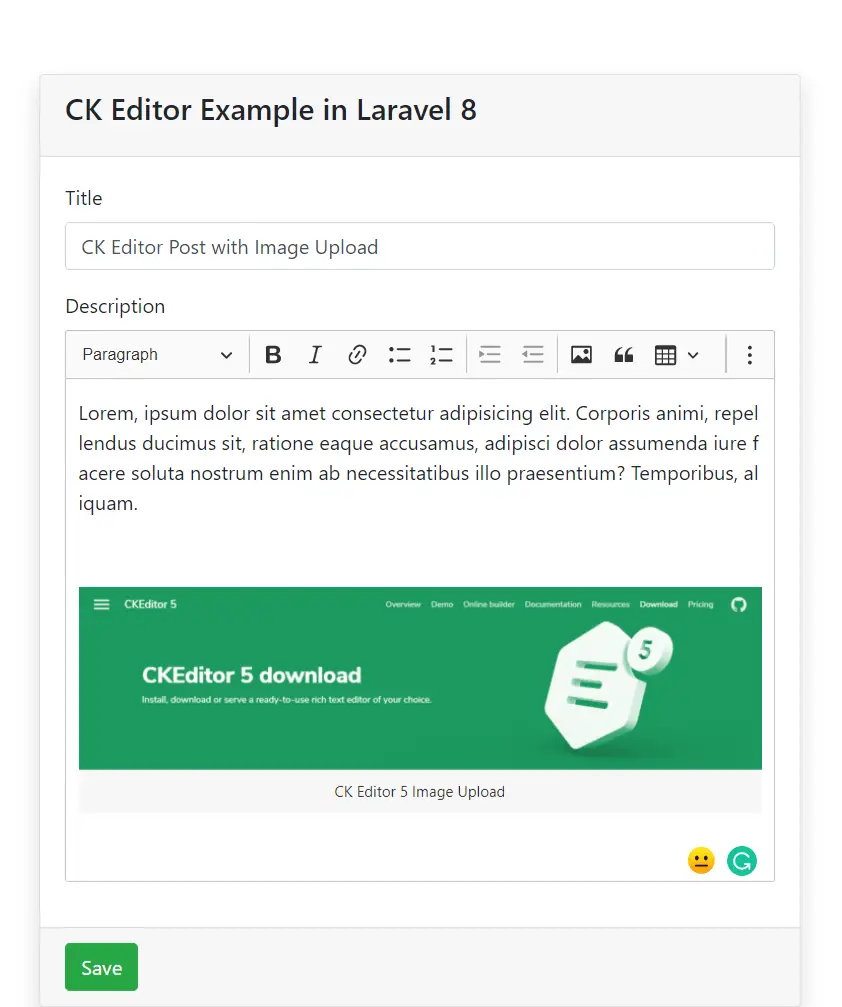 Upload Image In CKEditor 5 Using CKEditor Cloud Services In Laravel 8