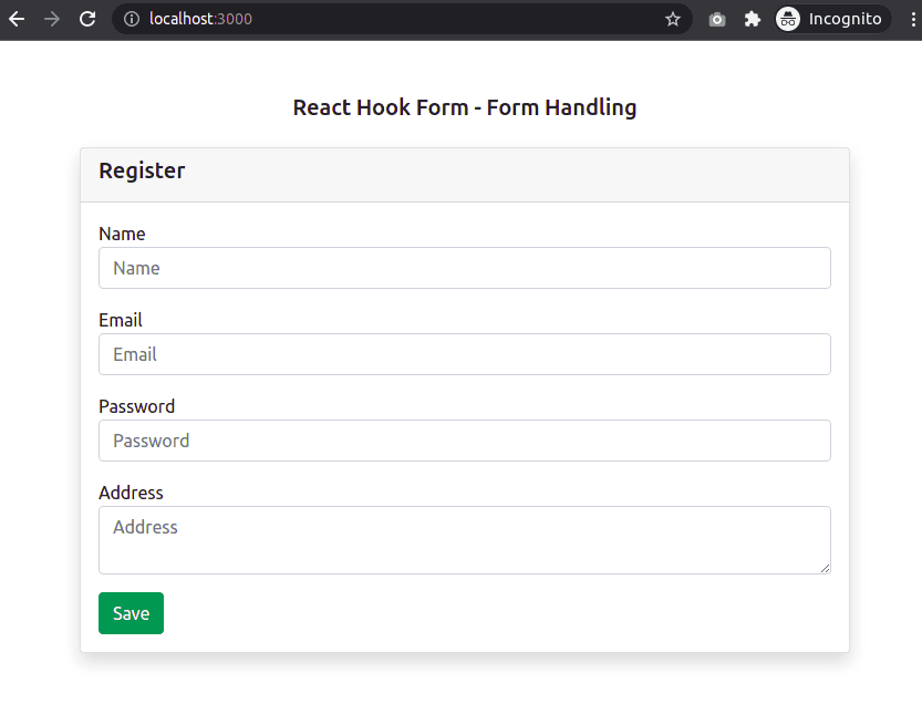 Form Handling In React Js Using React Hook Form Library Programming