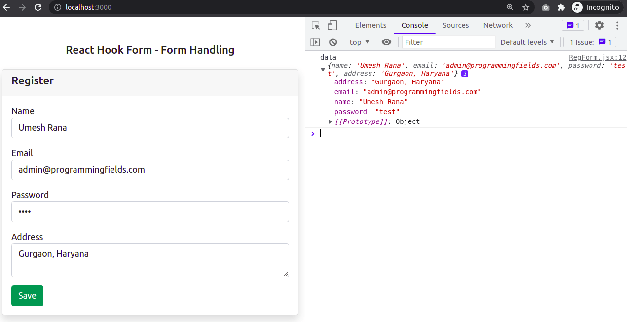 Form Handling In React Js Using React Hook Form Library Programming