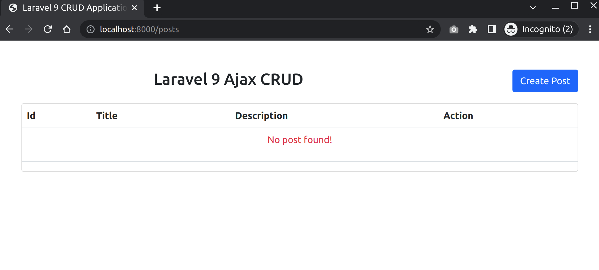 How To Create A CRUD Application Using Ajax In Laravel 9